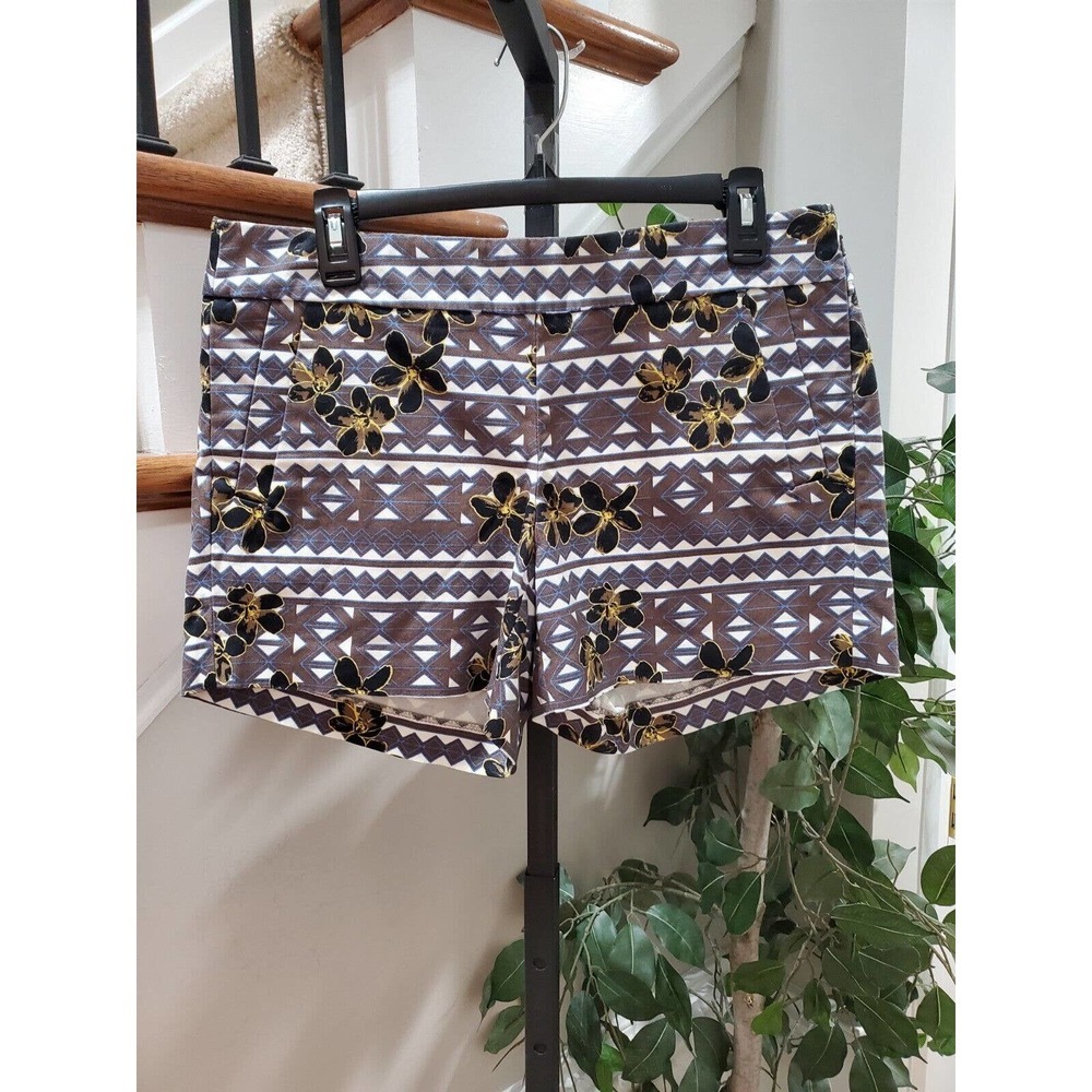 J.β Crew Women's Multicolor Polyester Mid Rise Casual Stretch Shorts Size 8